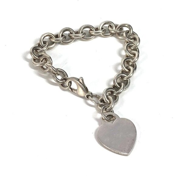 TIFFANY&Co. logo accessories Return to heart Chain Bracelet SV925 Silver - Picture 1 of 14